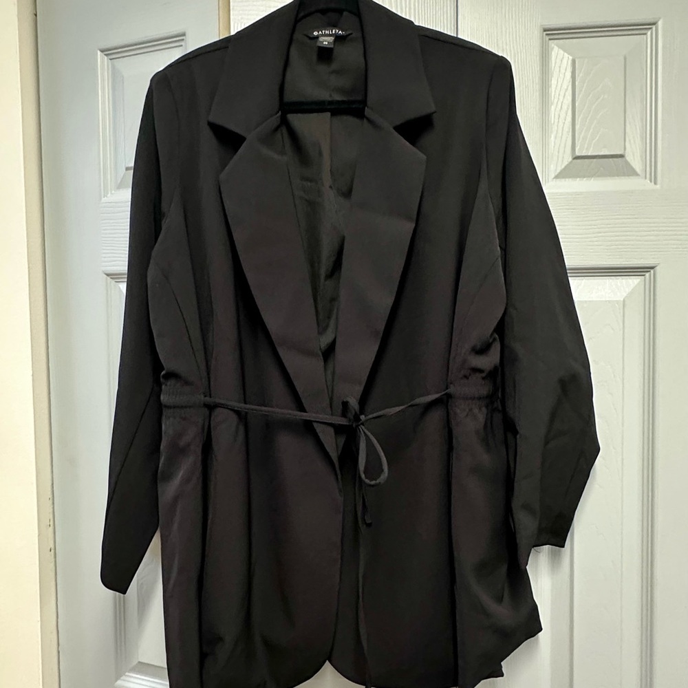 Athleta Black Women's Blazer with Stretch Tie Waist.